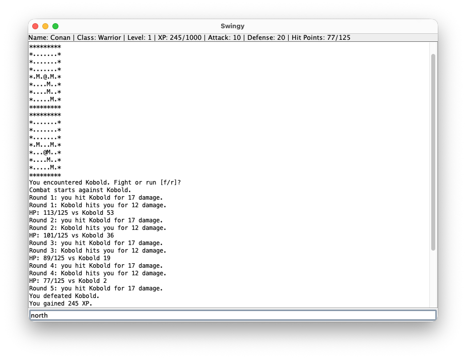 Screenshot of the Swingy graphical user interface.